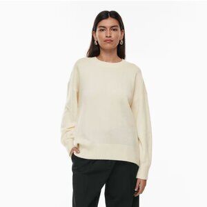 Aritzia Babaton Luxe Cashmere Toba Sweater Whisper White, S